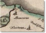 View of Abercorn from Blaeu's Atlas, 1654.