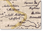 View of the Meldrum Estate from Blaeu's Atlas, 1654.