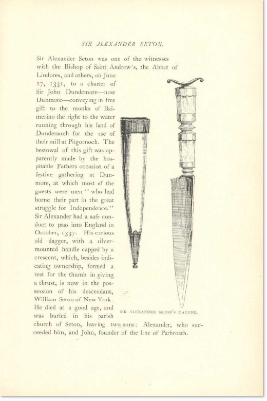 Sir Alexander Seton's Dagger, click to view large